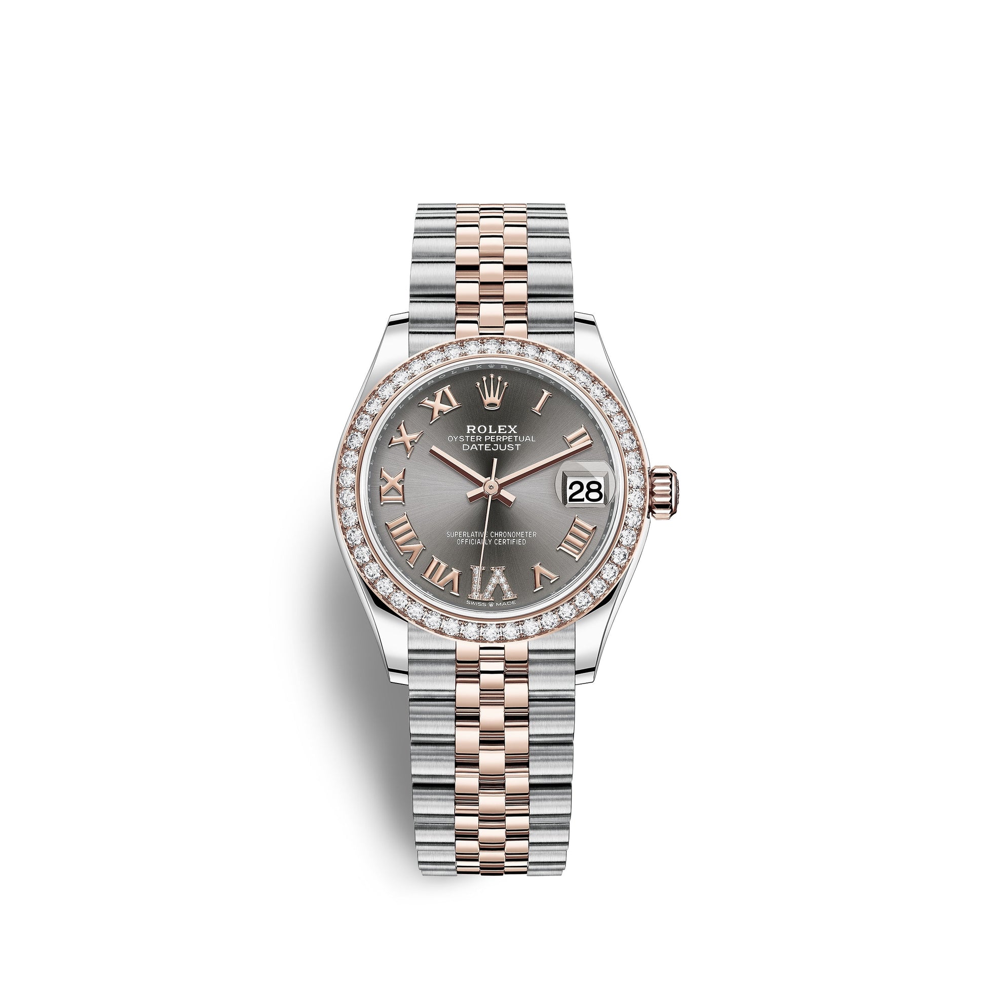 Datejust 31, Oystersteel, 18Kt Everose Gold and Diamonds, Ref# 278381RBR-0030