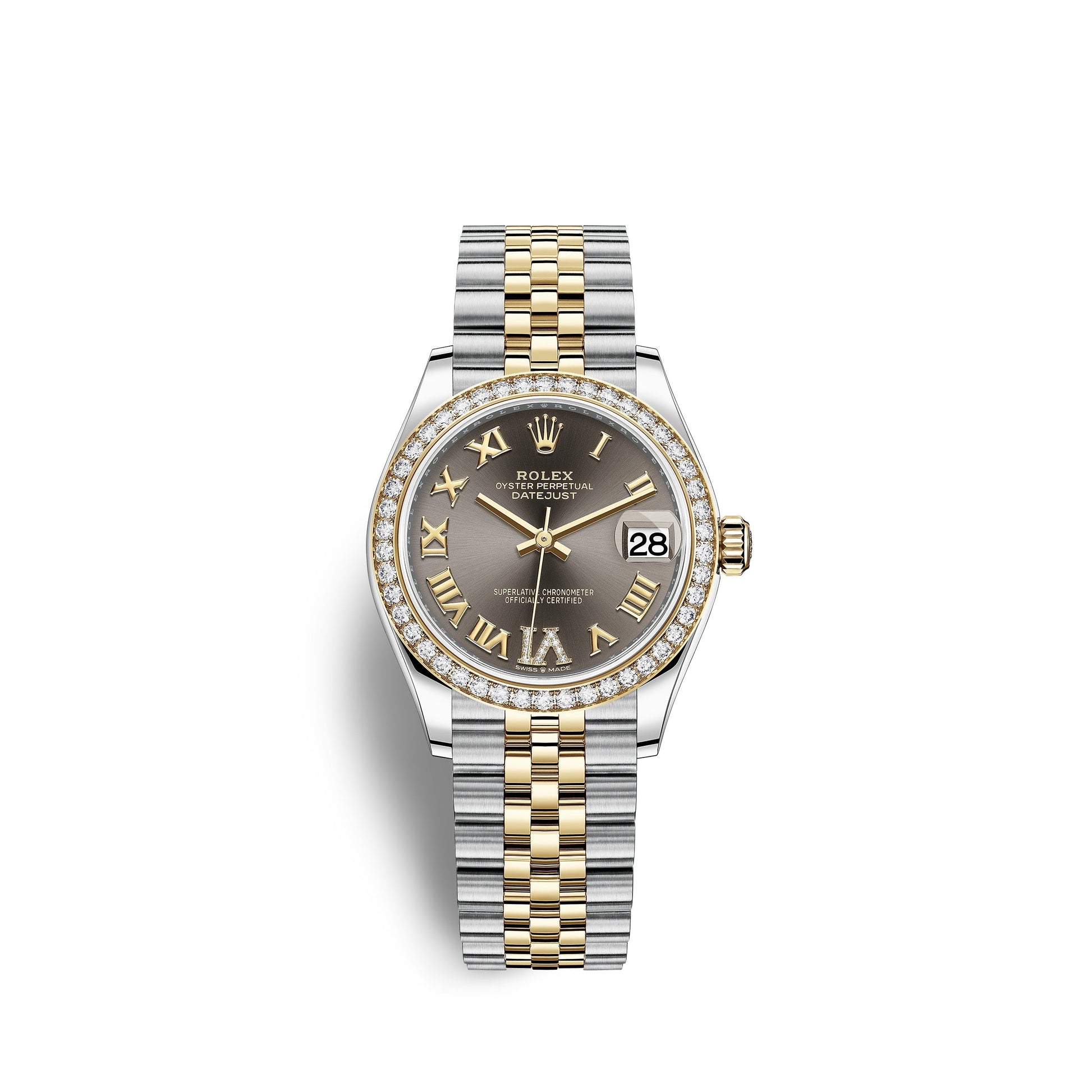 Datejust 31, Oystersteel, 18Kt Yellow Gold and Diamonds, Ref# 278383RBR-0018
