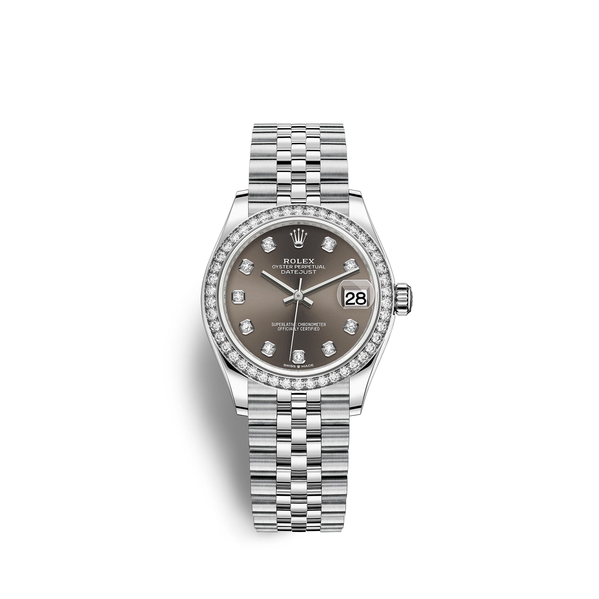 Datejust 31, Oystersteel, 18Kt White Gold and Diamonds, Ref# 278384RBR-0010