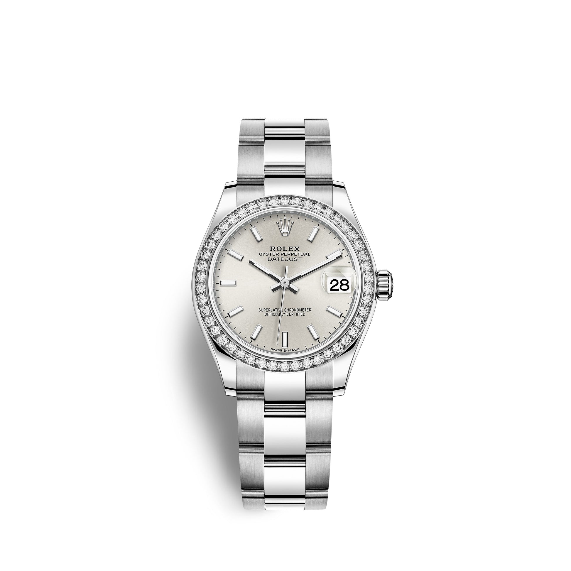 Datejust 31, Oystersteel, 18Kt White Gold and Diamonds, Ref# 278384RBR-0015