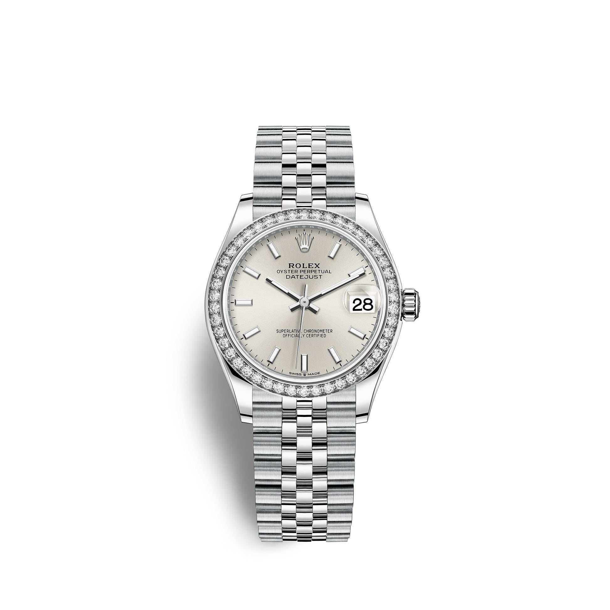 Datejust 31, Oystersteel, 18Kt White Gold and Diamonds, Ref# 278384RBR-0016