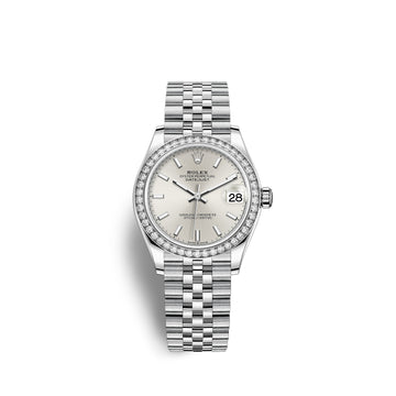 Datejust 31, Oystersteel, 18Kt White Gold and Diamonds, Ref# 278384RBR-0016