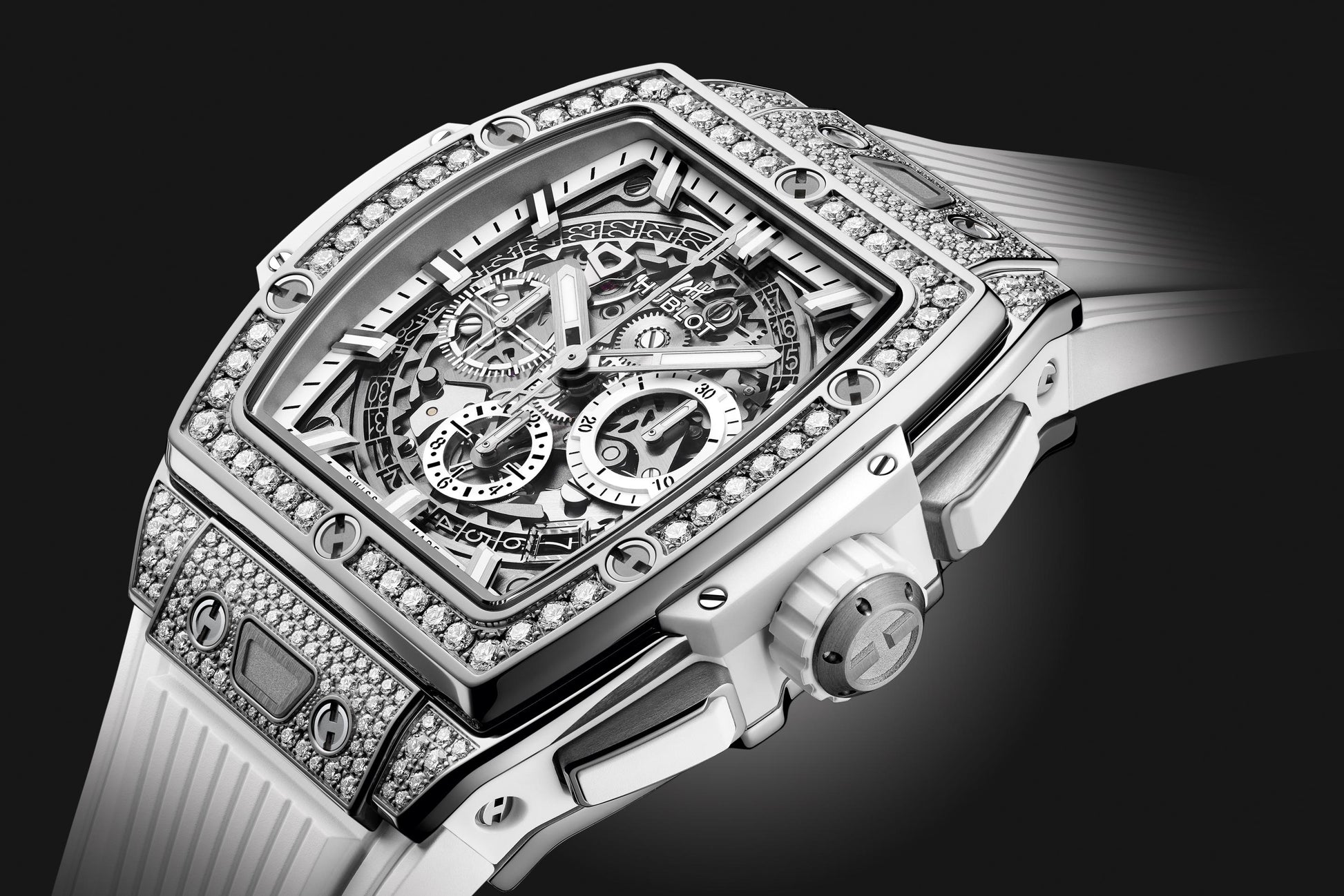 Spirit of Big Bang TITANIUM WHITE PAVÉ Ref# 642.NE.2010.RW.1604